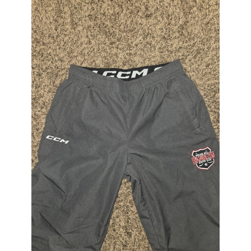 CCM Rangers Gray Hockey Warm Up Pants Polyester Men's S Small